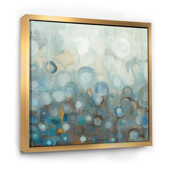 Designart - Blue and Bronze Dots on Glass II